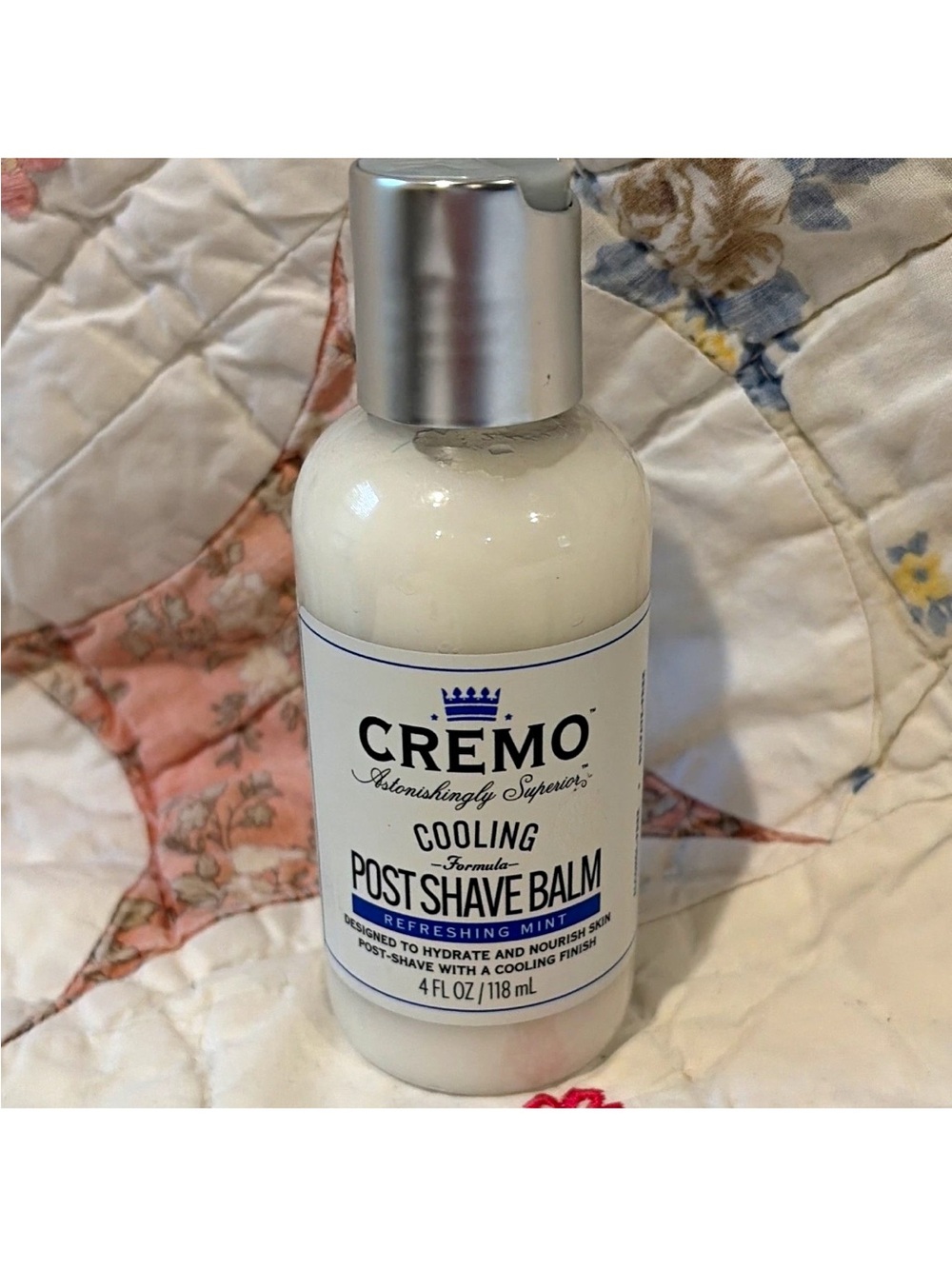 Cremo Men’s Cooling Post Shave Balm in Refreshing Mint is a 4 fl oz alcohol-free